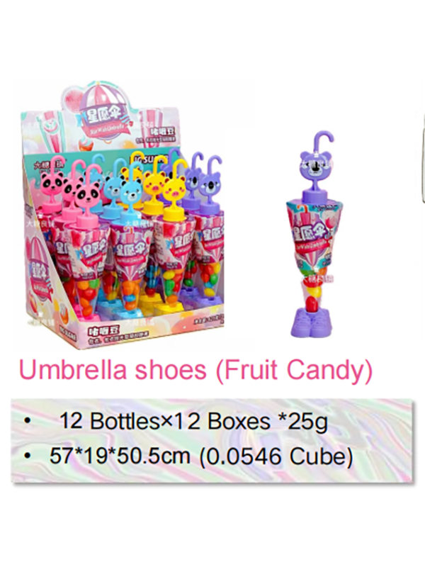 Candy Toy Supplier Small Cute Umbrella Shoes Toy With Fruit JellyBeans (1)
