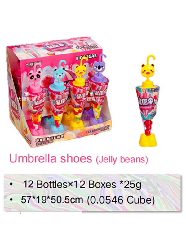 Candy Toy Supplier Small Cute Umbrella Shoes Toy With Fruit JellyBeans (2)