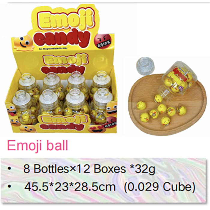 Cute and Fun Can Candy Toy Supplier Emoji Ball Pack Gummies (1)