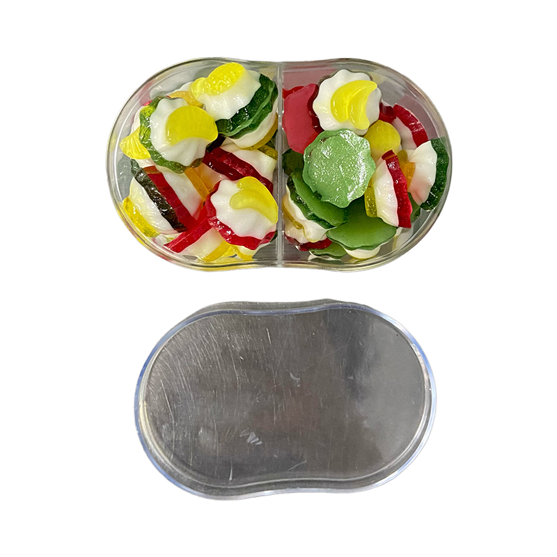 Double grid bottle toy candy factory three-layer cake gummies, fruit flavored gummies soft jelly  (1)