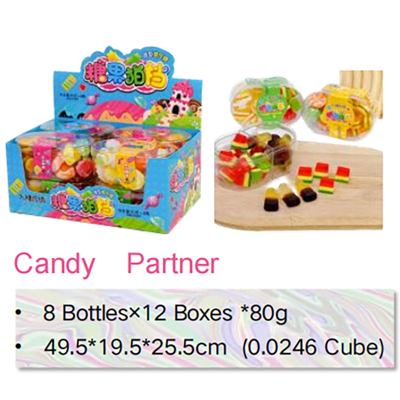 Double grid bottle toy candy factory three-layer cake gummies, fruit flavored gummies soft jelly  (1)