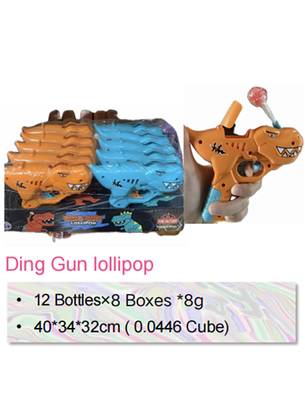 Fruit Flavor Fun Ding Gun lollipop Fun Candy toy Supplier sour sweet lollipop (1)