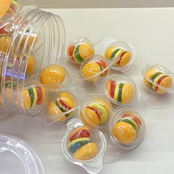 Hamburg Ball Toy, fabricant de bonbons, mini-gommes burger multicouches avec des gommes au goût de fruits (2)