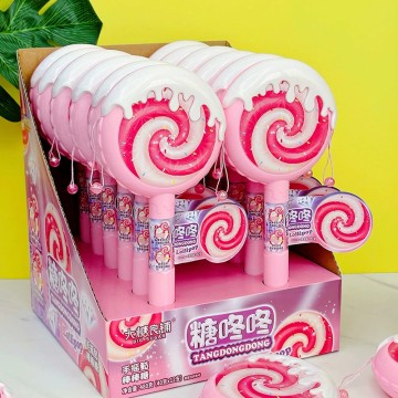 Toy Candy Lollipop Manufacturer Beautiful and Sweet Fruit Flavor Lollipop Rattle Drum