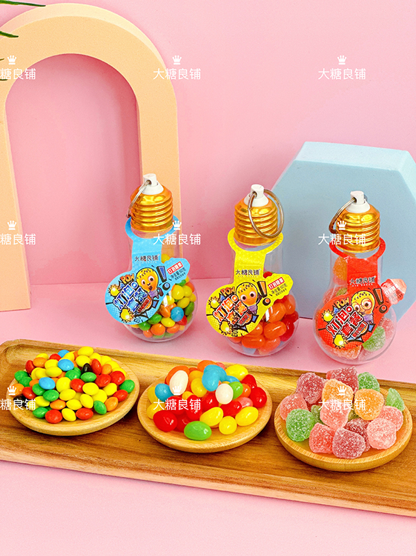 Light- bullb Toy Manufacturer Mixed Fruit Jelly Beans Soft Jelly With Chocolate beans (2)