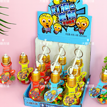 Light- bullb Toy Manufacturer Mixed Fruit Jelly Beans Soft Jelly With Chocolate beans