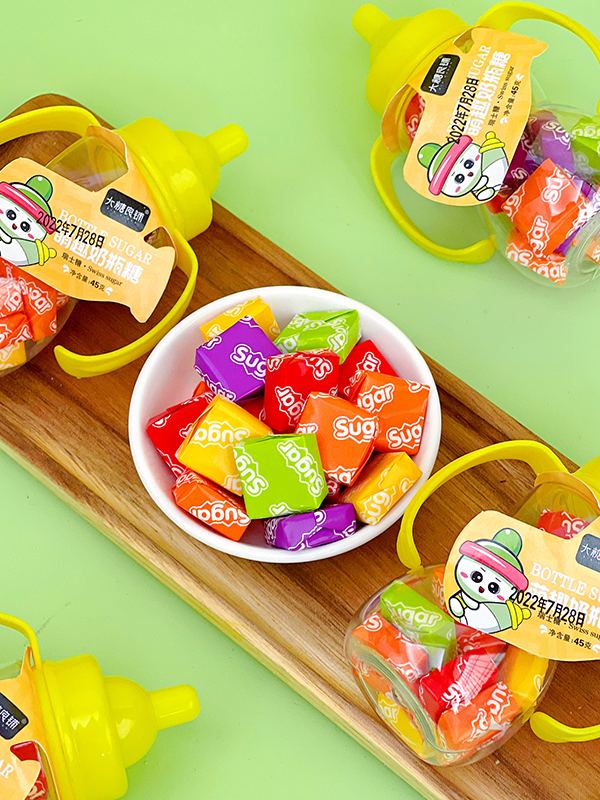 Milk- bottle desigh Candy Toy Factory Mixed Flavor  Candy Whistling Candy Swiss Candy Juice Soft Candy Jelly Bean (2)