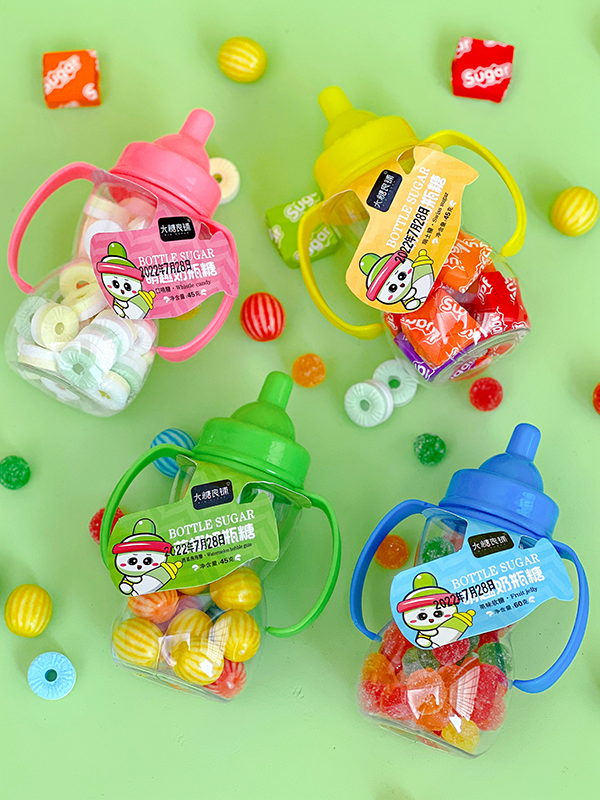 Milk- bottle desigh Candy Toy Factory Mixed Flavor  Candy Whistling Candy Swiss Candy Juice Soft Candy Jelly Bean (3)