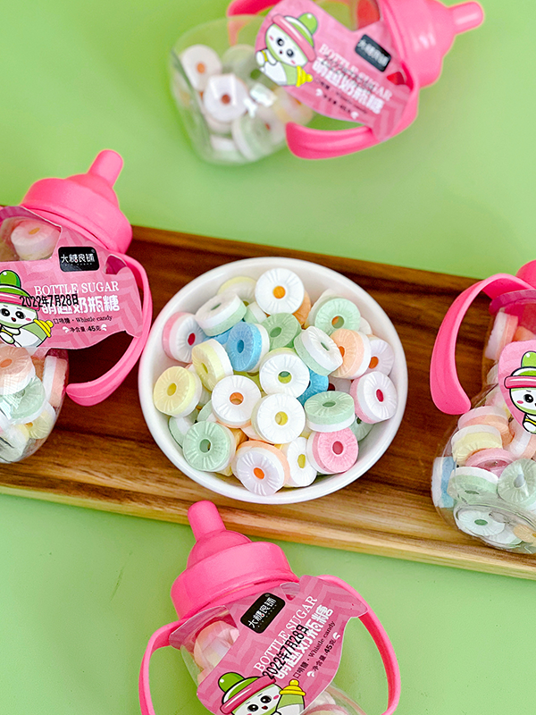 Milk- bottle desigh Candy Toy Factory Mixed Flavor  Candy Whistling Candy Swiss Candy Juice Soft Candy Jelly Bean (4)