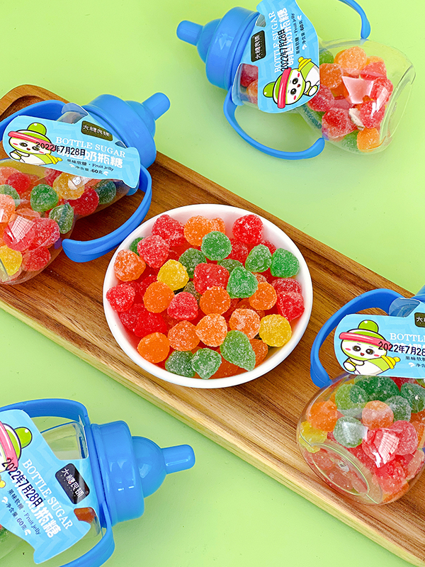 Milk- bottle desigh Candy Toy Factory Mixed Flavor  Candy Whistling Candy Swiss Candy Juice Soft Candy Jelly Bean (5)