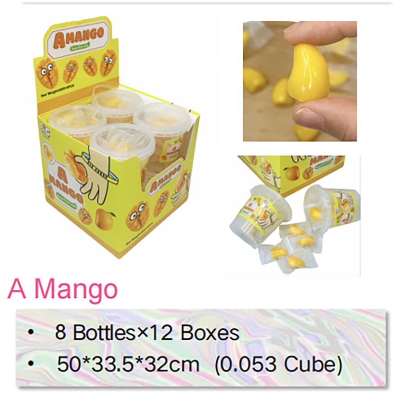 Mini bucket A Mango gummy candy toy factory peeled mango gummy candy (1)