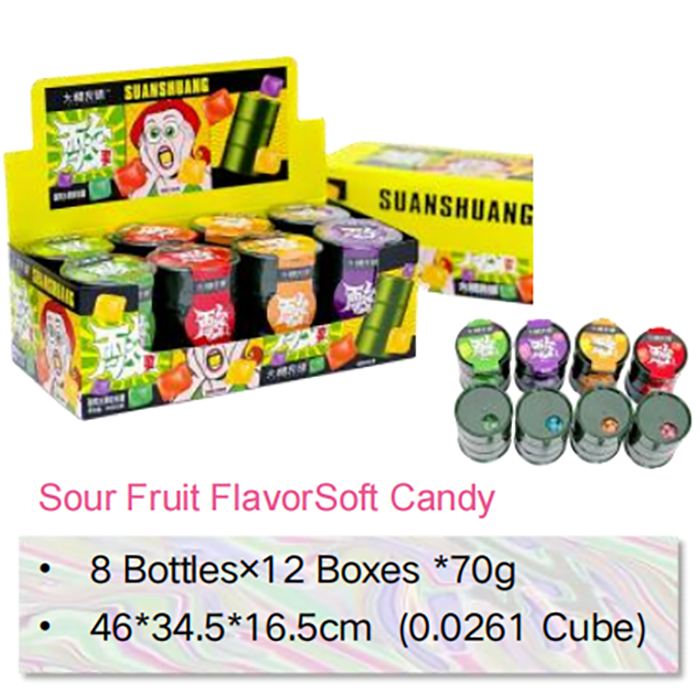 Mini Oil Bucket Toy Candy Manufacturer Sour Fruit Flavor Sour Sugar Green Apple Strawberry Grape Orange Flavor Sour Sugar (1)