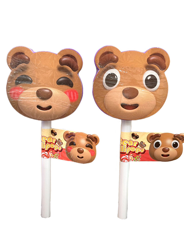 Mixed Fruit Flavor Candy Toy Factory Cute  Bear Girl Fruit lollipops stickers (3)