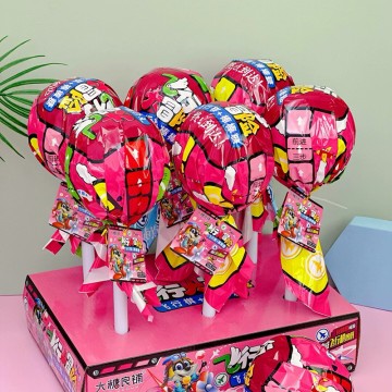Candy Toy Supplier Big Lollipop With Small Toys Sweet Lollipop Fruit Lollipop