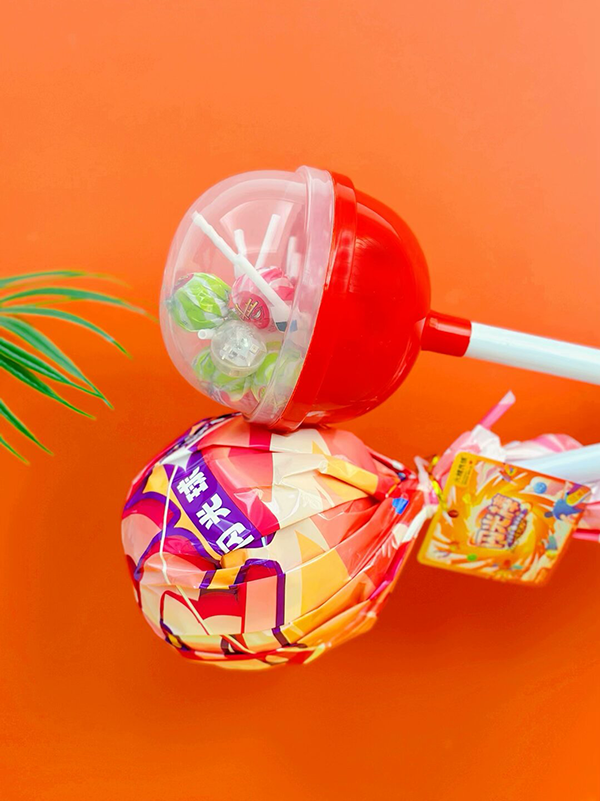 Popular Big Lollipop With Flashing Ball Strawberry Lollipop Orange Lollipop Blueberry Lollipop Grape Lollipop Candy With Toy (3)