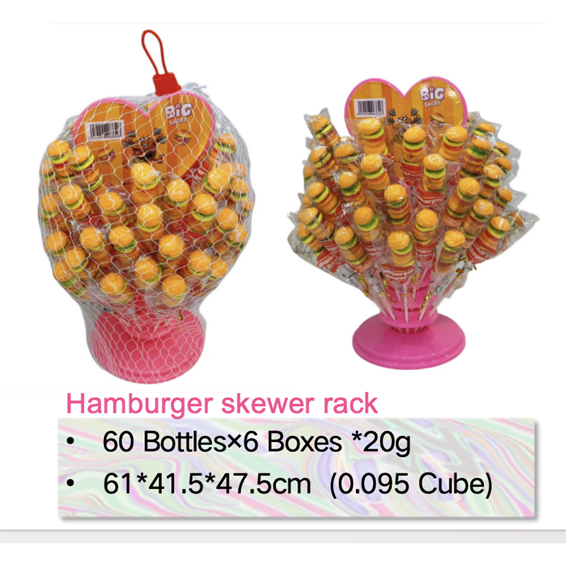 Sour Sweet Cute and Creative Hamburger skewer rack Gummy Manufacturer (1)