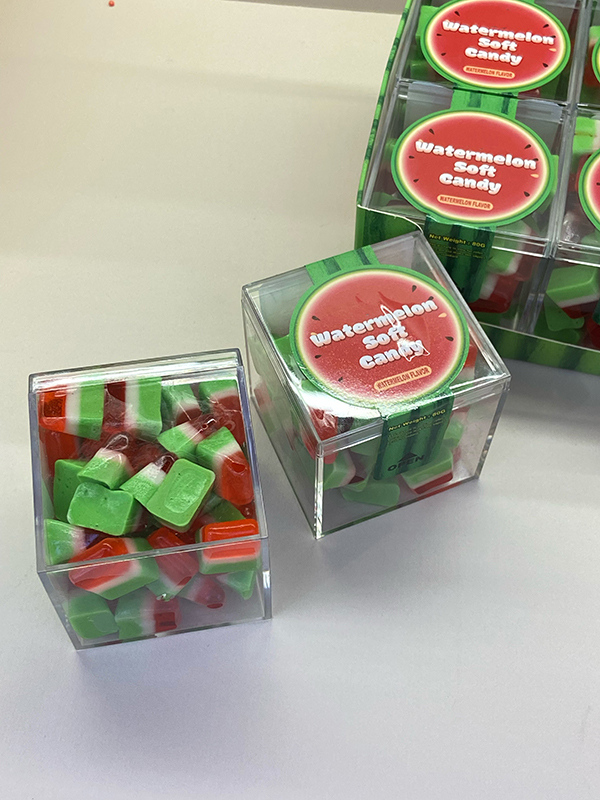 Square box packaging watermelon soft candy toy candy factory simulation watermelon sweet  gummies candy (2)