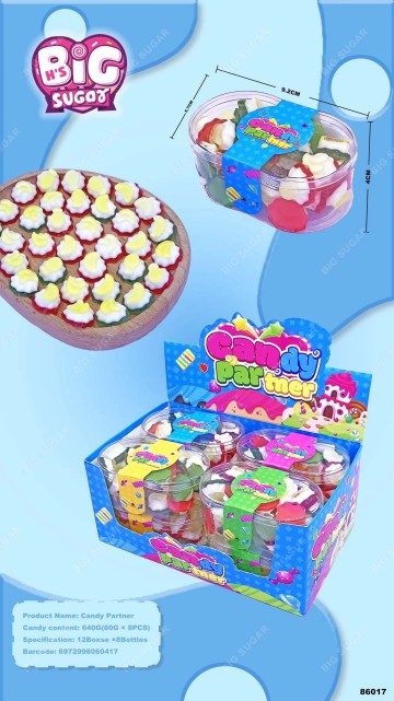 Double grid bottle toy candy factory three-layer cake gummies, fruit flavored gummies soft jelly
