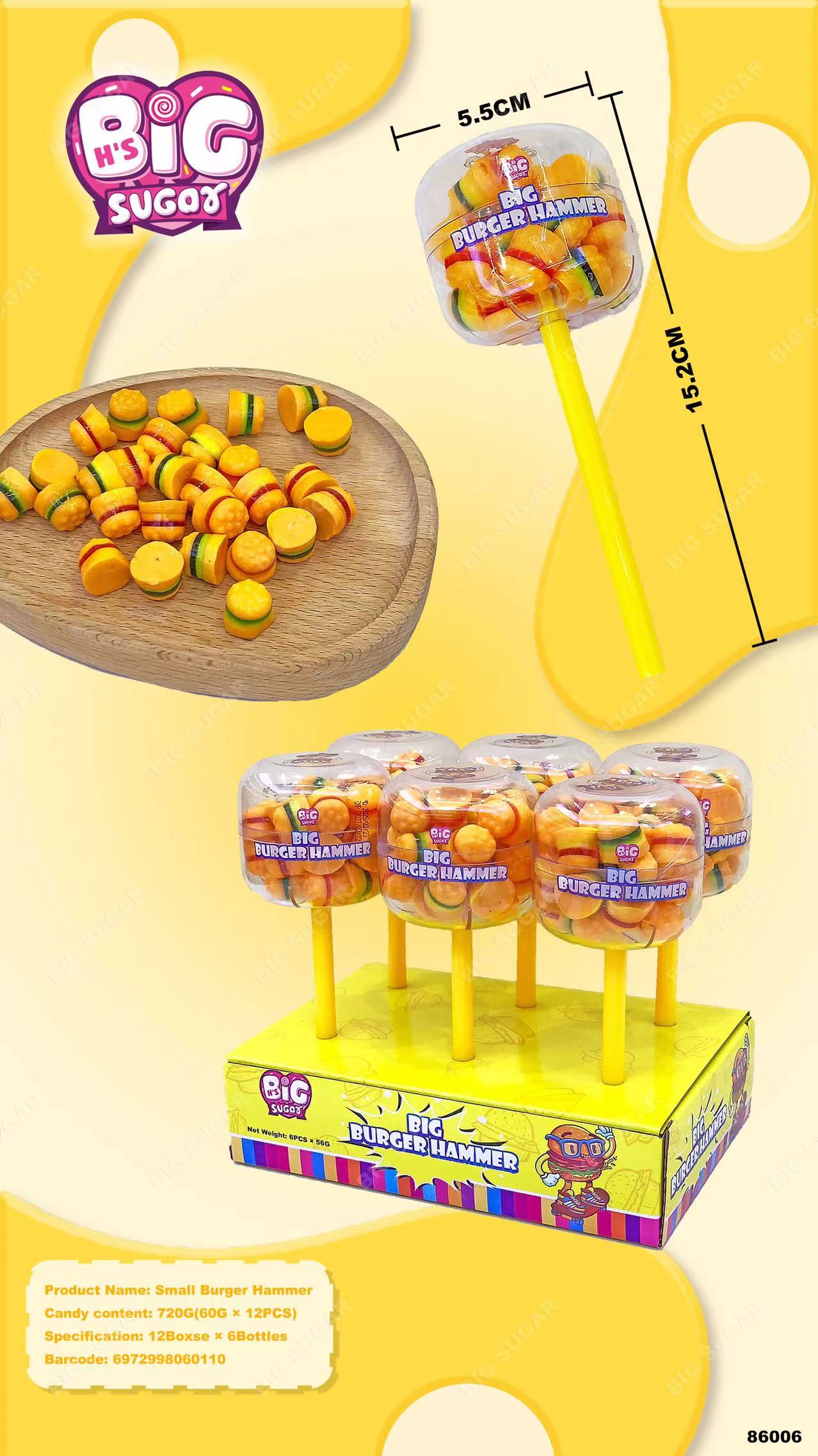 Candy toy Manufacturer Big Burger Hammer gummies