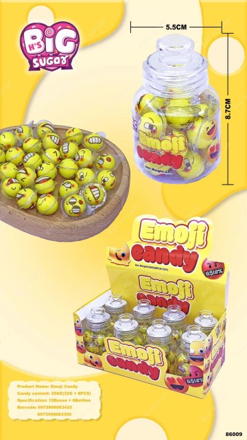 Cute and Fun Can Candy Toy Supplier Emoji Ball Pack Gummies