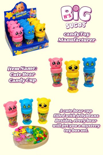 Bear-Shaped Snack Cup Toy with Jelly Beans & Surprise Toys
