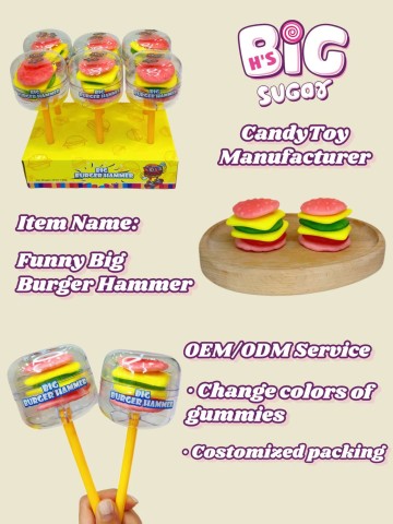 Fancy new hamburger, cute pink hamburger soft candy toy manufacturer