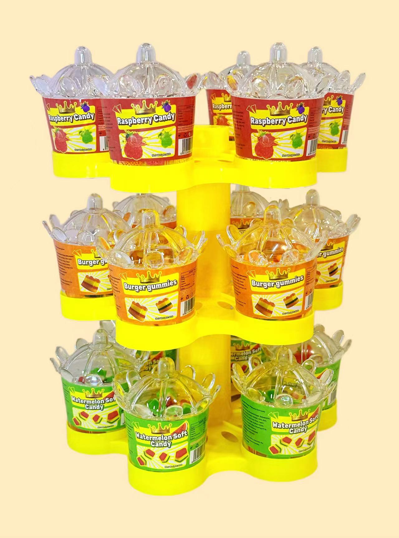 Crown Bottle Candy Burger Gummies,Watermelon soft Candy,Raspberry Candy