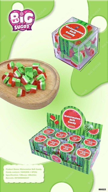 Square box packaging watermelon soft candy toy candy factory simulation watermelon sweet  gummies candy
