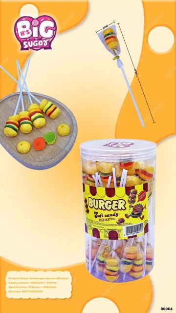 Hamburger Gummy Skewers Bucket Toy Candy Factory