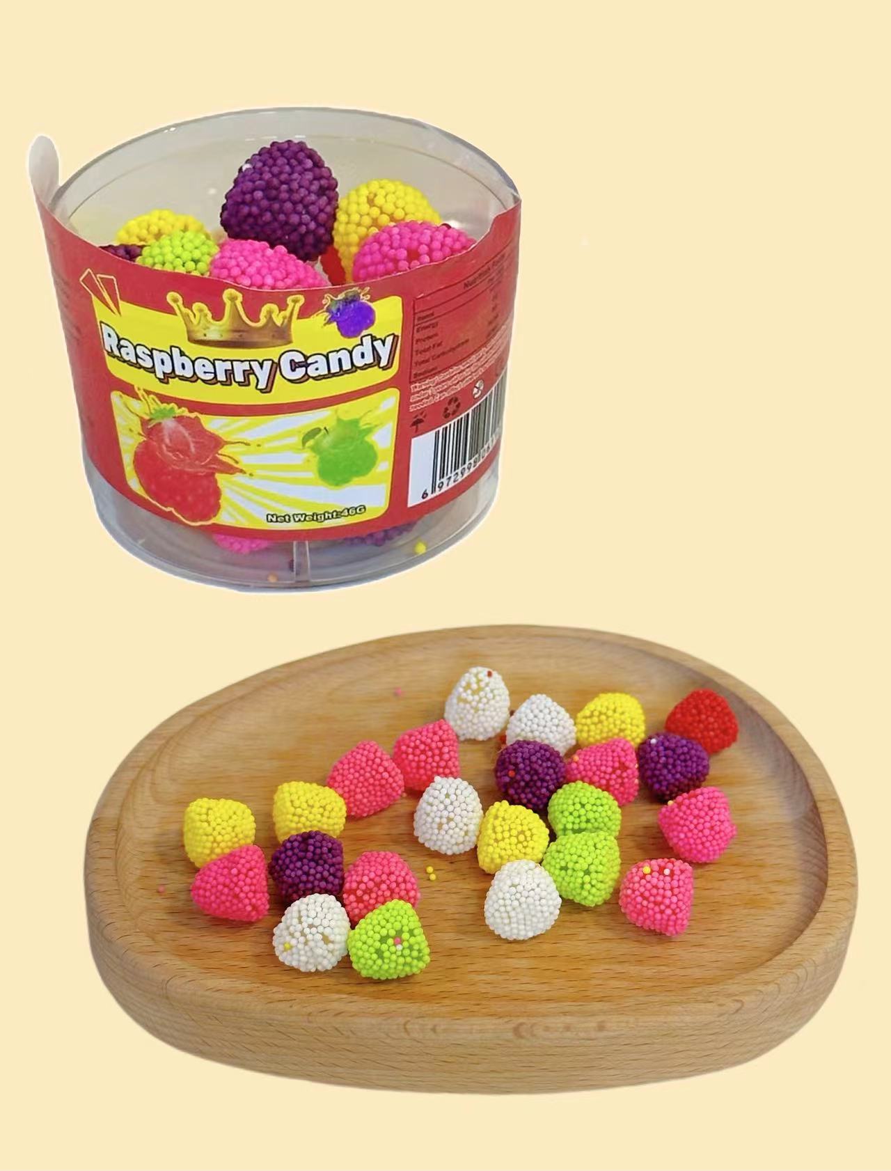Bottled raspberry candy soft jelly