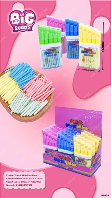 Toy Candy Factory Fun Whistle Fruit Flavor Sweet Powder