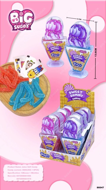 Sweet Gummy Sundae Blueberry Gummy Strawberry Gummy Fruit Sauce Candy Toy Supplier
