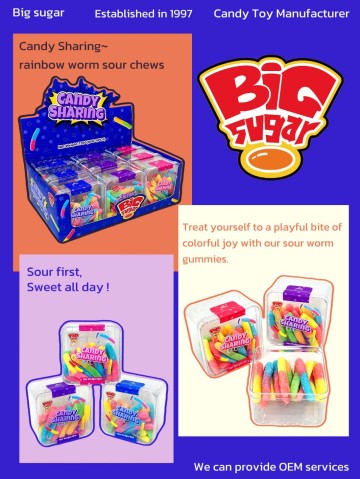 Rainbow Worm Sour Sugar Gummies – Fun, Shareable Treats!