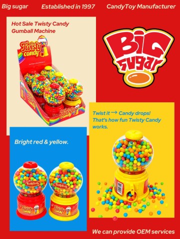 Twisty Candy Mini Retro Gumball Machine Toy - Fun Snack Dispenser