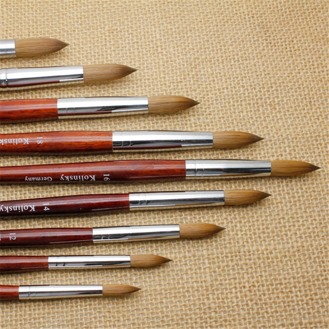 KNB02 Kolisky Sable Acrylic Nail Art Brush Professional Wooden Nail Brush Nail Extension Manicure Tool for DIY Home Salon