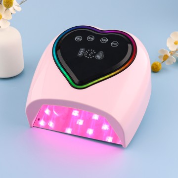 SN483 98W Cordless Pro Cure LED Nail Lamp Heart Shape Nail Dryer Lamp