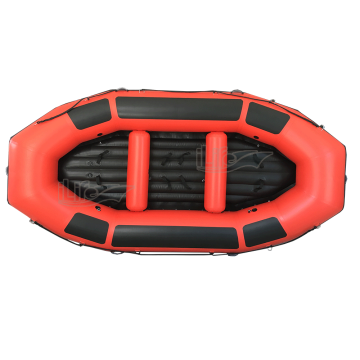 iLife 380cm (12.5ft) Commercial Inflatable Whitewater Raft–Hypalon Bottom, Red & Black