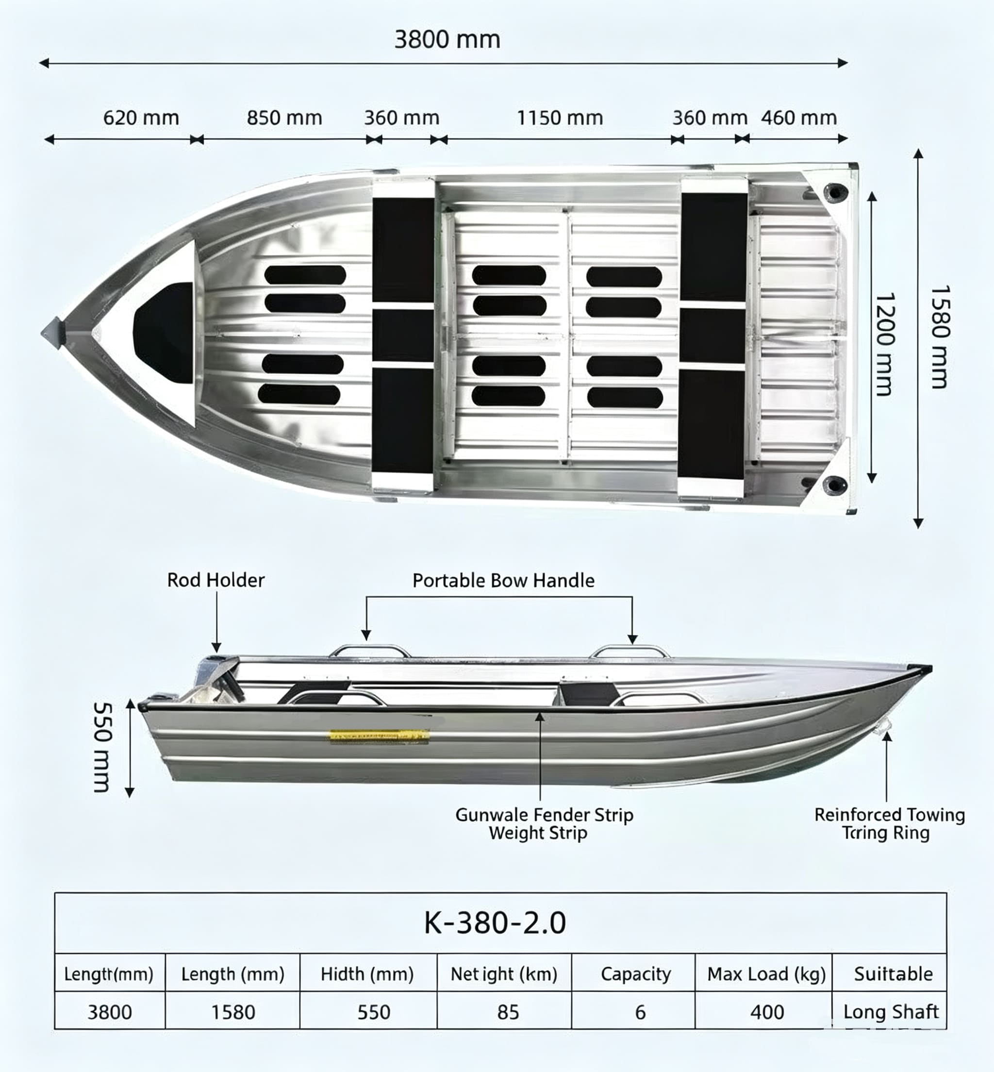 flash-sale-small-aluminum-utility-boat.jpg / Alt: 20 percent discount flash sale on ILIFE 2.6m to 3.8m aluminum utility boats
