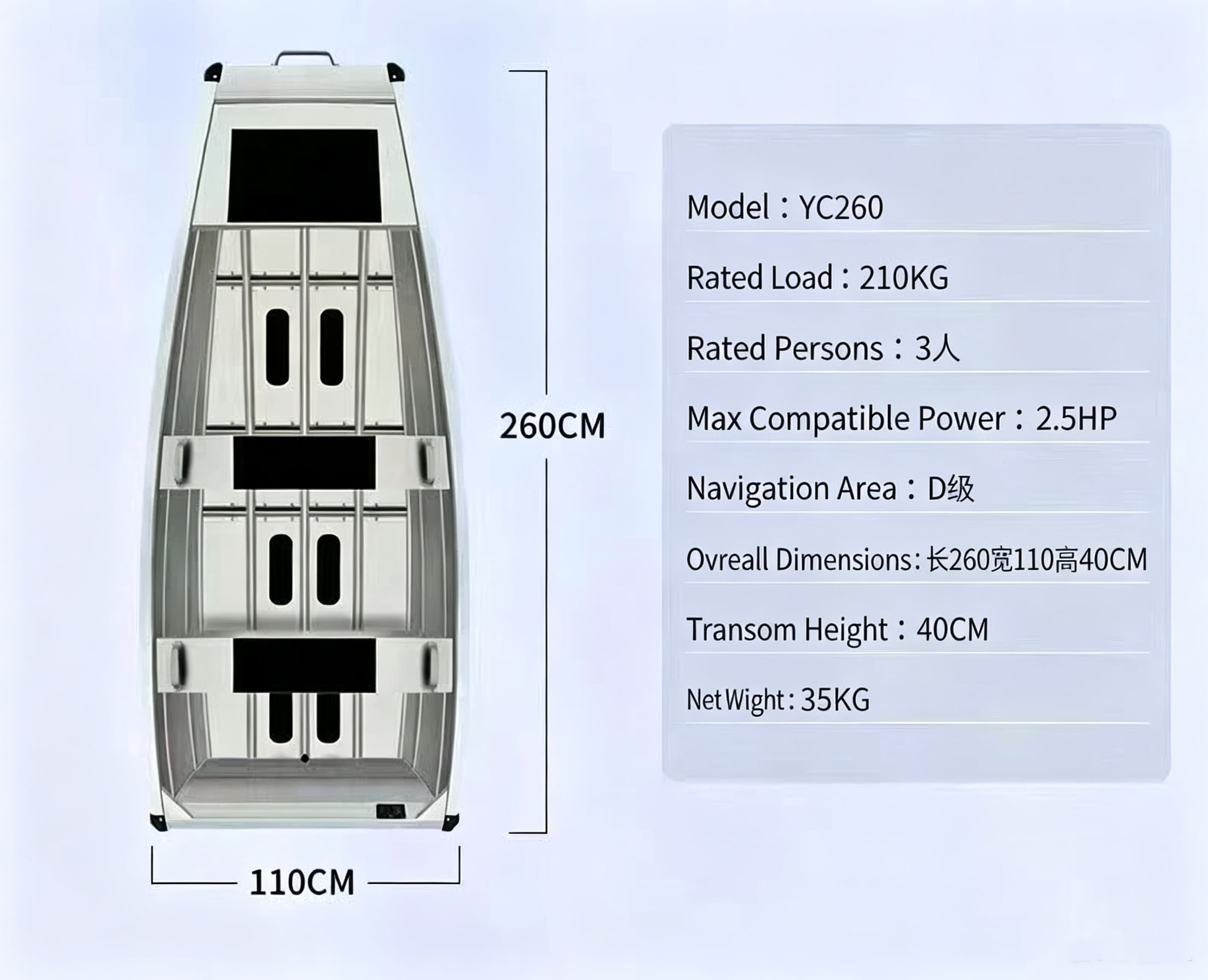 compact-aluminum-fishing-boat-welding.jpg / Alt: Welded 2.6m to 3.8m aluminum boat for leisure fishing and transport