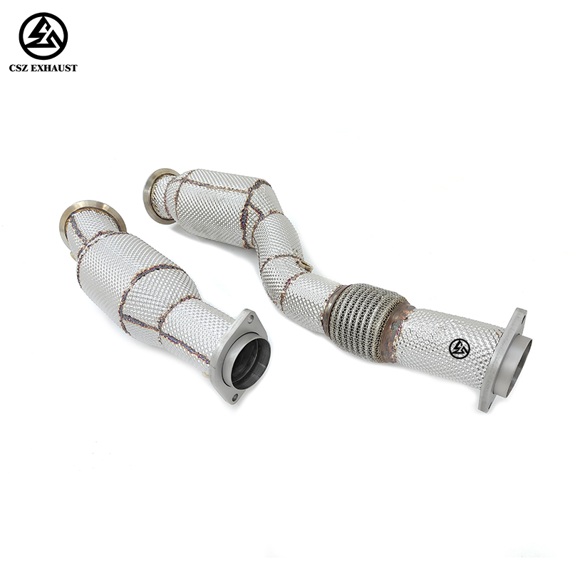 BMW S58 3.0T G80 M3 G82 M4 Downpipe with Heat Shield Stai...