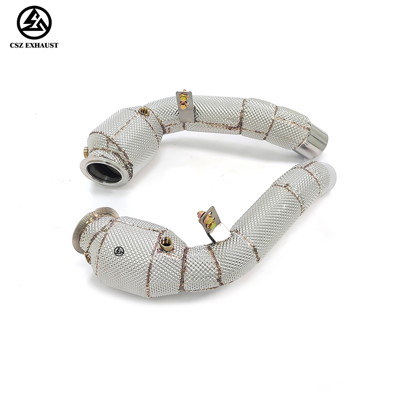 BMW M5 F10/M6 F06 F12 F13 4.4T Catted Downpipe with Heat Shield