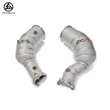 Audi RS4 RS5 B9 2.9T Catted Downpipe with Heat Shiled Exh...