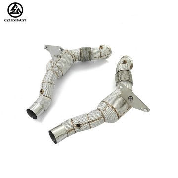 Ferrari 488 GTB/Spider 3.9TT Catted Downpipe with Heat Sh...