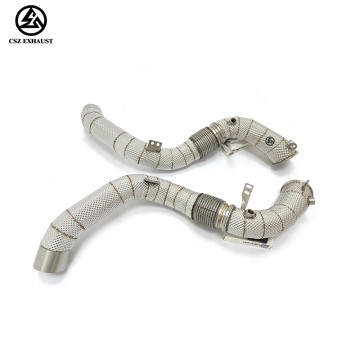 BMW M5 F90 4.4T Straight Downpipe with Heat Shield 3.5 to...