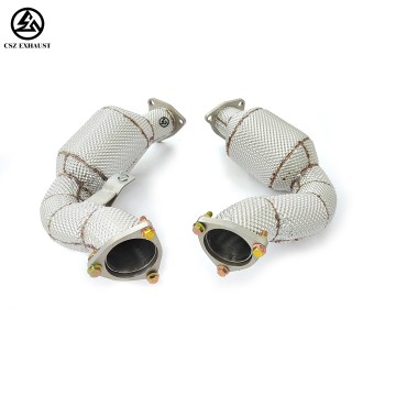 Audi A6 A7 C7 3.0T Catted Downpipe With Heat Shield Heade...