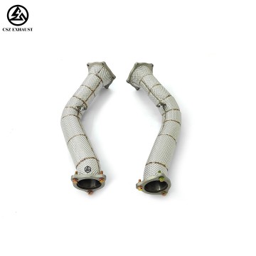 Porsche Cayenne 958 Turbo 4.8T Straight Downpipe with Hea...