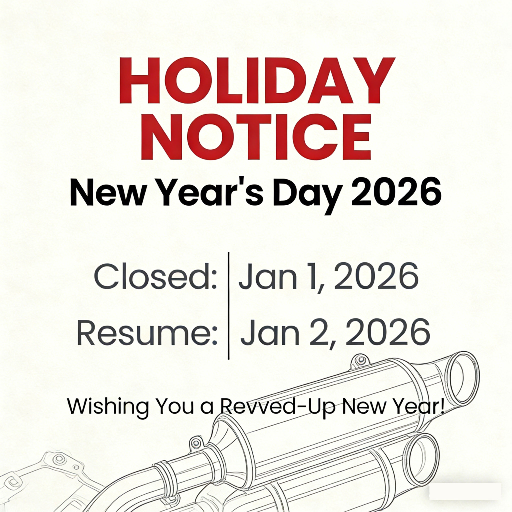 2026 New Year's Day Holiday -January 1st