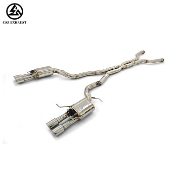 BMW M5 E60 V10 Catback 3 Inch Dual X Pipe Valvetronic Sta...