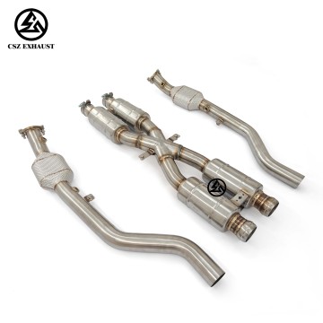 BMW E92 M3 S65 4.0L Catted Midpipe with 4 Resonators X-Pipe Design Stainless Steel Exhaust System