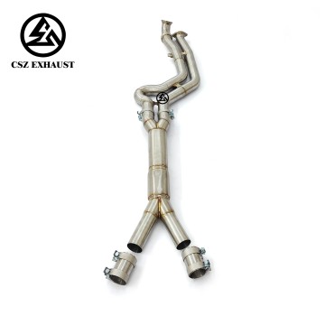 BMW G80 M3 G82 M4 G87 M2 3.0T Midpipe with Resonator HFD Style Equal Length 123mm to 76mm Diameter Stainless Steel Exhaust System